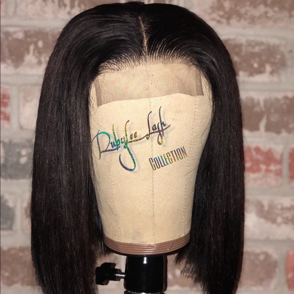 12 inch Straight Bob Lace Closure Wig